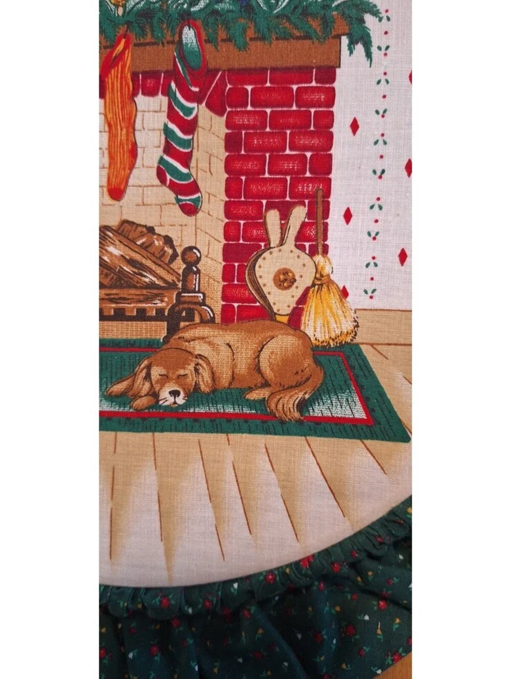 Set Of 2 Vintage Embroidery Hoop Hanging Wall Decoration Christmas Holiday 14